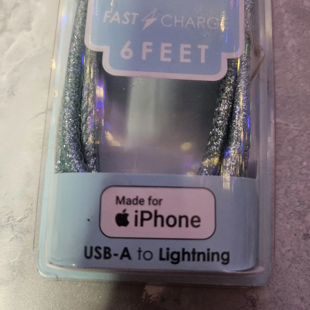 Liquipel Powertek: 6ft Charging Cord, Blue, USB-A to Lightning FOR iPHONE
